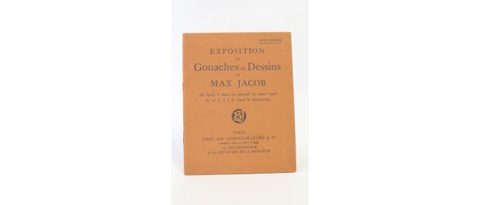 JACOB : Catalogue d'exposition de gouaches et dessins de Max Jacob à la galerie Bernheim-Jeune & Cie - First edition - Edition-Originale.com