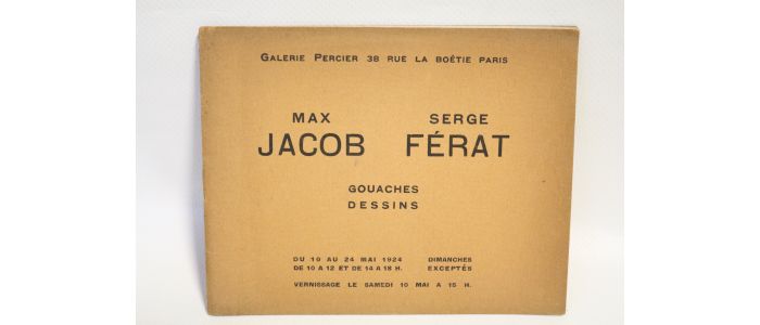 JACOB : Catalogue d'exposition de gouaches et dessins de Max Jacob et Serge Férat à la galerie Percier - First edition - Edition-Originale.com