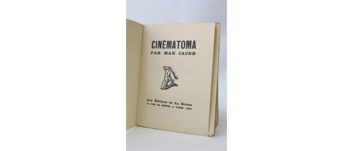 JACOB : Cinématoma - Prima edizione - Edition-Originale.com