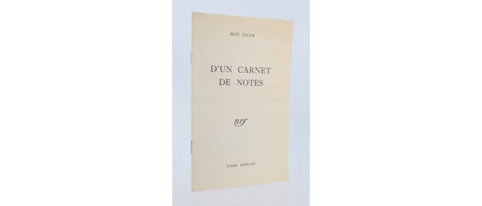 JACOB : D'un carnet de notes - First edition - Edition-Originale.com