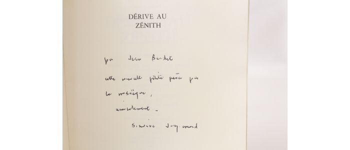 JACQUEMARD : Dérive au zénith - Autographe, Edition Originale - Edition-Originale.com