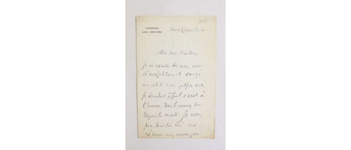 JAURES : Lettre autographe signée à Arthur Huc - Signiert, Erste Ausgabe - Edition-Originale.com