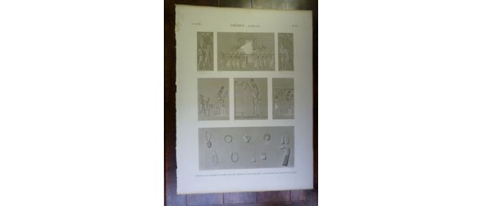 DESCRIPTION DE L'EGYPTE.  Thèbes. Karnak. Divers bas-reliefs sculptés sur les stèles et les murs des appartements de granit du palais. (ANTIQUITES, volume III, planche 36) - Edition Originale - Edition-Originale.com