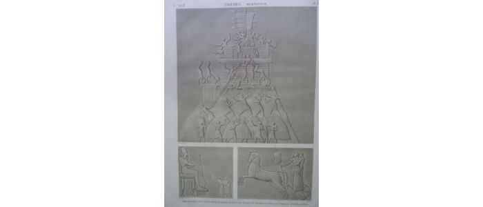 DESCRIPTION DE L'EGYPTE.  Thèbes. Memnomium. Bas-reliefs sculptés dans la salle hypostyle et sur le premier pylône du tombeau d'Osymandyas. (ANTIQUITES, volume II, planche 31) - Prima edizione - Edition-Originale.com