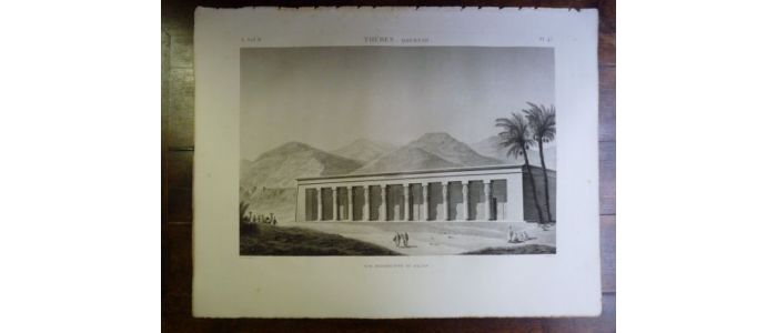 DESCRIPTION DE L'EGYPTE.  Thèbes. Qournah. Vue perspective du palais. (ANTIQUITES, volume II, planche 43) - Prima edizione - Edition-Originale.com
