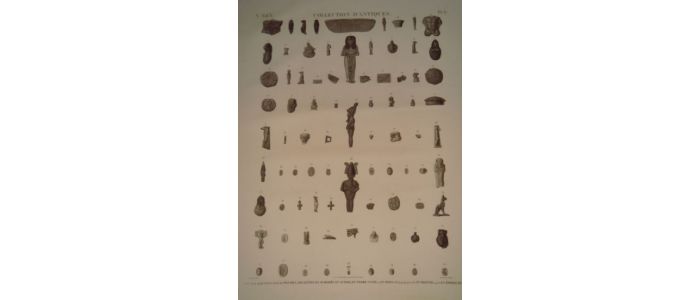 DESCRIPTION DE L'EGYPTE.  Collection d'antiques. Figures, amulettes en scarabée et autres en terre cuite, en bois, en bronze, émeraude.  - First edition - Edition-Originale.com