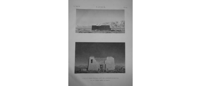 DESCRIPTION DE L'EGYPTE.  Fayoum. Vues d'un temple égyptien situé vers l'extrémité occidentale du lac appelé Birket el Qeroun. (ANTIQUITES, volume IV, planche 69) - Edition Originale - Edition-Originale.com