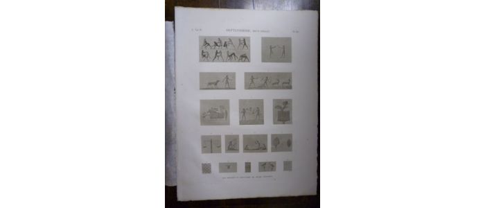 DESCRIPTION DE L'EGYPTE.  Heptanomide. BENIY-HASAN. Bas-reliefs et peintures de divers hypogées. (ANTIQUITES, volume IV, planche 66) - First edition - Edition-Originale.com