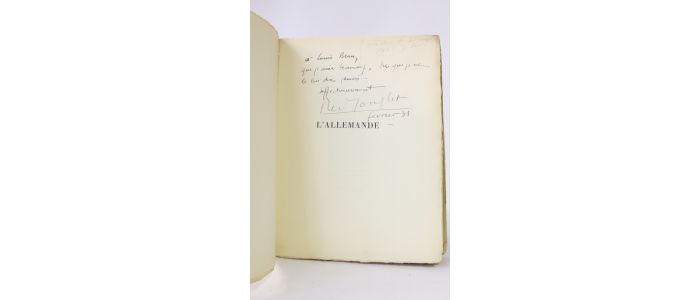 JOUGLET : L'allemande - Autographe, Edition Originale - Edition-Originale.com