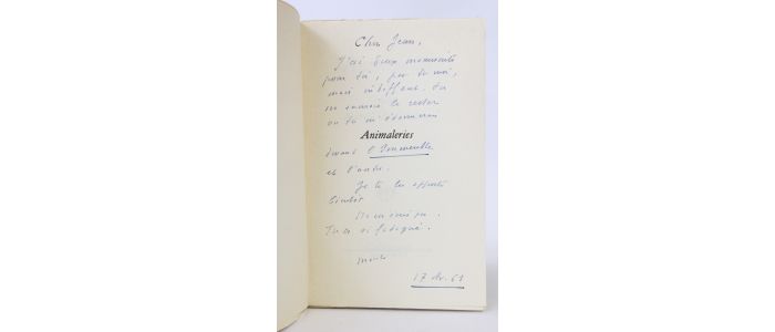 JOUHANDEAU : Animaleries - Signed book, First edition - Edition-Originale.com