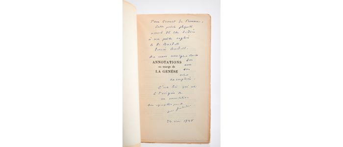 JOUHANDEAU : Annotations en marge de la Genèse - Libro autografato, Prima edizione - Edition-Originale.com