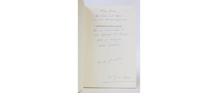 JOUHANDEAU : Chronique d'une passion - Signed book - Edition-Originale.com