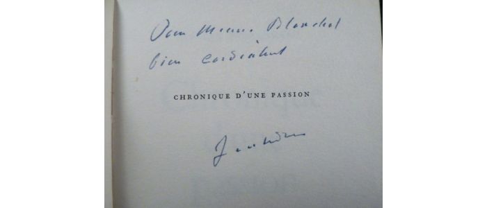 JOUHANDEAU : Chronique d'une passion - Signiert, Erste Ausgabe - Edition-Originale.com