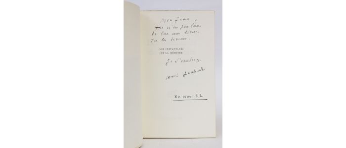 JOUHANDEAU : Les instantanés de la mémoire  - Autographe, Edition Originale - Edition-Originale.com