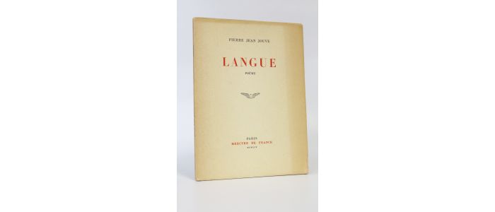 JOUVE : Langue - Autographe, Edition Originale - Edition-Originale.com