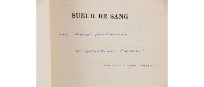 JOUVE : Sueur de sang - Signed book, First edition - Edition-Originale.com
