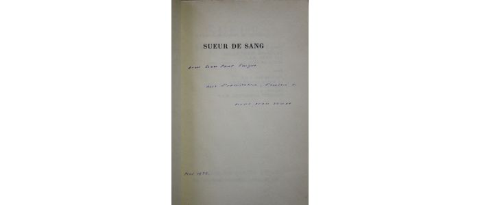 JOUVE : Sueur de sang - Signed book, First edition - Edition-Originale.com