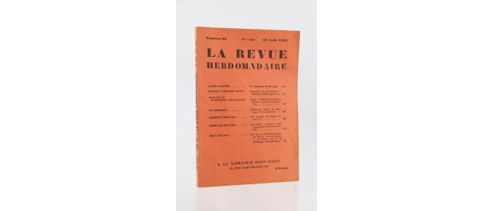 JOUVET : La disgrâce de Becque - In La revue hebdomadaire N°32 de la 44ème année - First edition - Edition-Originale.com