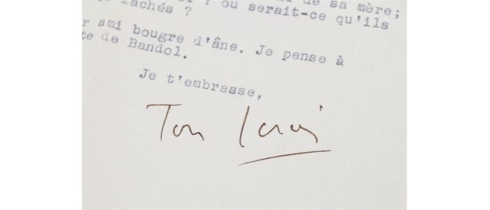 JOUVET : Lettre dactylographiée signée adressée à son grand ami Carlo Rim à en-tête de son théâtre de l'Athénée - Signiert, Erste Ausgabe - Edition-Originale.com