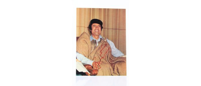 KADHAFI : Portrait photographique signé de Mouammar Kadhafi - Signiert, Erste Ausgabe - Edition-Originale.com