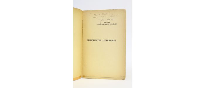 KAHN : Silhouettes littéraires - Autographe, Edition Originale - Edition-Originale.com