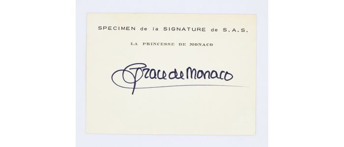 KELLY : Bristol de S.A.S. la Princesse de Monaco signé de Grace Kelly - Libro autografato, Prima edizione - Edition-Originale.com