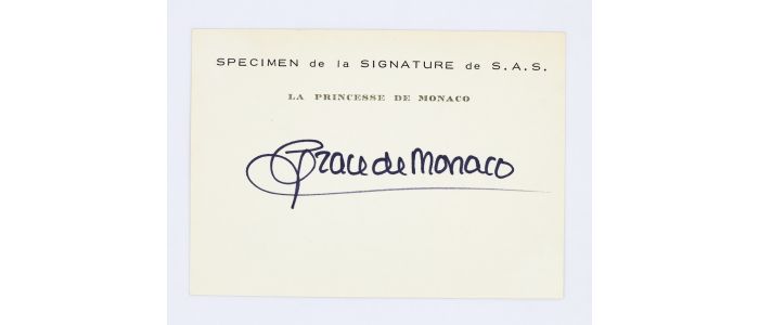 KELLY : Bristol de S.A.S. la Princesse de Monaco signé de Grace Kelly - Signiert, Erste Ausgabe - Edition-Originale.com