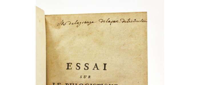 KIRWAN : Essai sur le Phlogistique, et sur la constitution des Acides - Libro autografato, Prima edizione - Edition-Originale.com