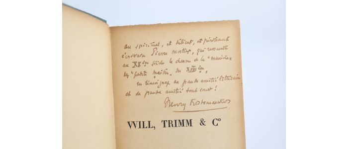 KISTEMAECKERS : Will, Trimm & Co - Le roman comique de l'automobilisme - Libro autografato, Prima edizione - Edition-Originale.com