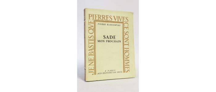 SADE : Sade mon prochain - Edition Originale - Edition-Originale.com