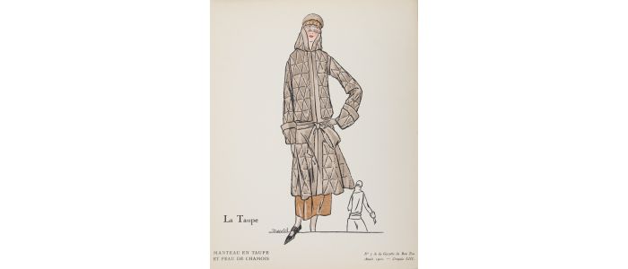La taupe - Manteau en taupe et peau de chamois (Croquis N°LIII, La Gazette du Bon ton, 1922 n°7) - Prima edizione - Edition-Originale.com