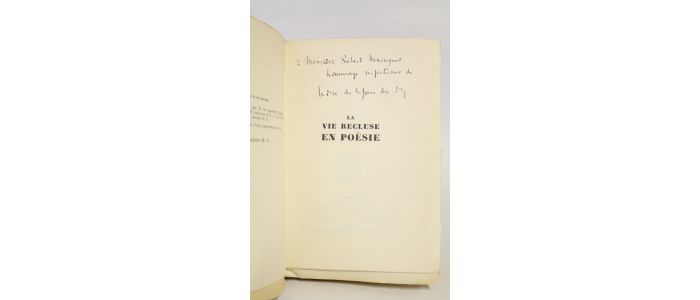 LA TOUR DU PIN : La vie recluse en poësie suivi de Présence et poësie de Daniel-Rops - Libro autografato, Prima edizione - Edition-Originale.com