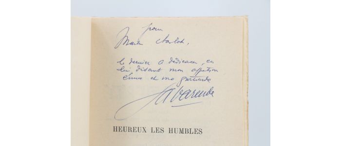 LA VARENDE : Heureux les humbles - Signed book, First edition - Edition-Originale.com