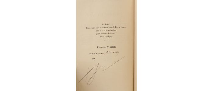 LACHEVRE : Pierre Louÿs et l'histoire littéraire - Signed book, First edition - Edition-Originale.com