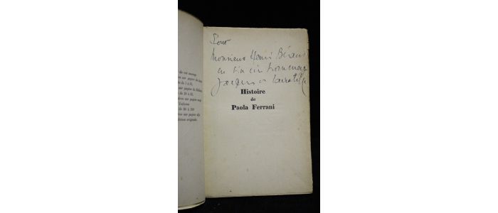 LACRETELLE : Histoire de Paola Ferrani - Signiert, Erste Ausgabe - Edition-Originale.com