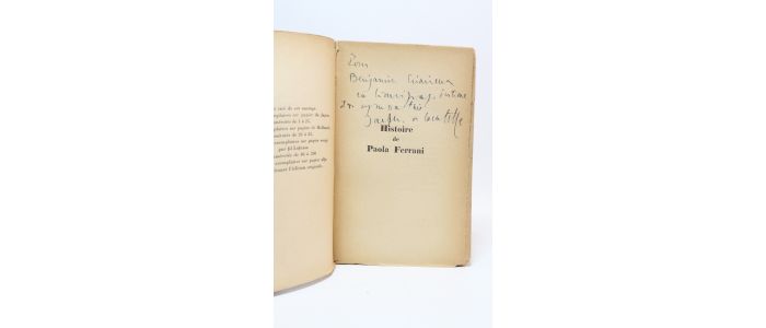 LACRETELLE : Histoire de Paola Ferrani - Autographe, Edition Originale - Edition-Originale.com