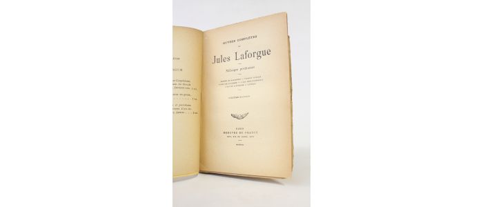 LAFORGUE : Mélanges posthumes - Edition-Originale.com