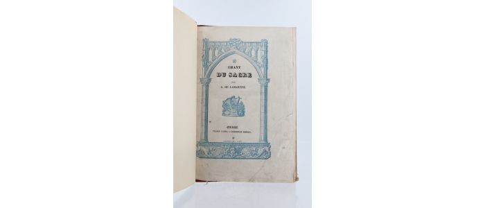 LAMARTINE : Chant du sacre ou la veille des armes - First edition - Edition-Originale.com