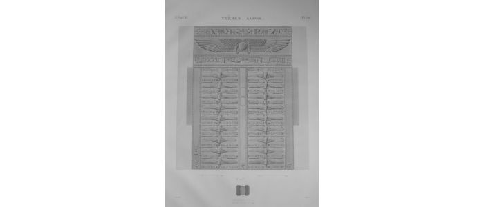 DESCRIPTION DE L'EGYPTE.  Thèbes. Karnak. Plan et détail du plafond de la porte du sud. (ANTIQUITES, volume III, planche 50) - Edition Originale - Edition-Originale.com