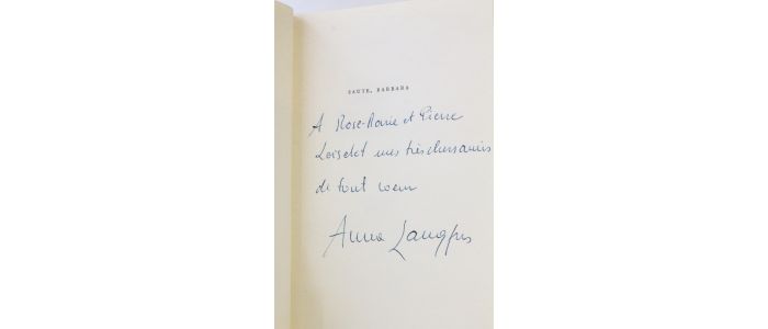 LANGFUS : Saute, Barbara - Autographe, Edition Originale - Edition-Originale.com