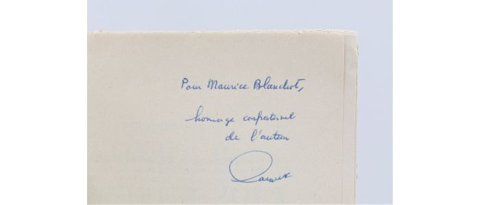 LANOUX : Bonjour monsieur Zola - Autographe, Edition Originale - Edition-Originale.com