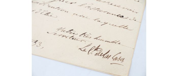 LAS CASES : Lettre autographe signée au diplomate de Garden - Signiert, Erste Ausgabe - Edition-Originale.com