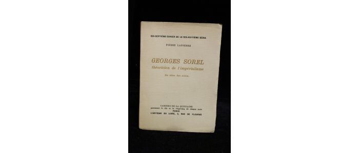 LASSERRE : Georges Sorel théoricien de l'impérialisme - Prima edizione - Edition-Originale.com