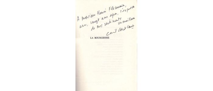 LAURENT : La bourgeoise - Autographe, Edition Originale - Edition-Originale.com