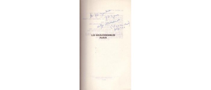 LAURENT : Les sous-ensembles flous - Signiert, Erste Ausgabe - Edition-Originale.com