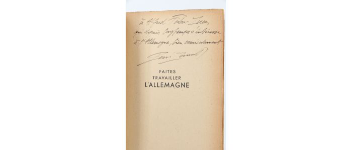 LAURET : Faites travailler l'Allemagne - Libro autografato, Prima edizione - Edition-Originale.com