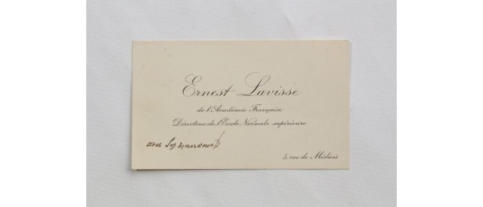 LAVISSE : Carte de visite autographe d'Ernest Lavisse - Signed book, First edition - Edition-Originale.com