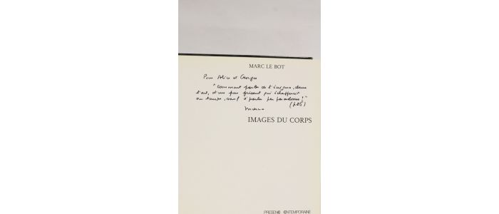 LE BOT : Images du corps - Signed book, First edition - Edition-Originale.com
