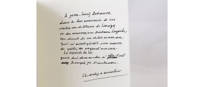 LE QUINTREC : La traversée du lac - Autographe, Edition Originale - Edition-Originale.com