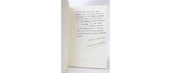 LE QUINTREC : Les ombres du jour - Autographe, Edition Originale - Edition-Originale.com